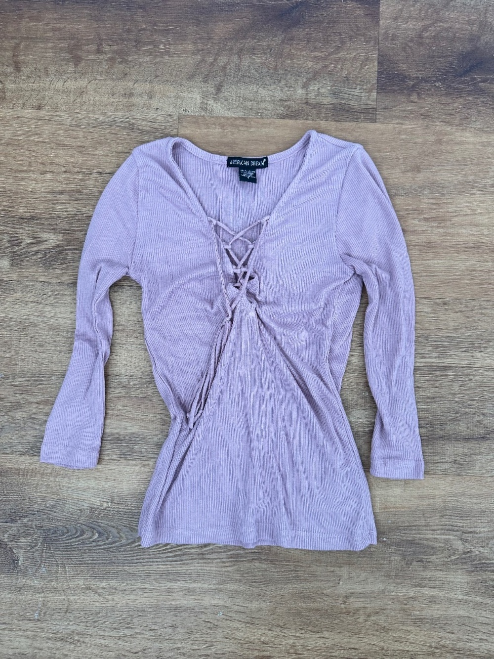 Mauve colored tie front top small